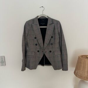 Banana Republic Gray and Red Plaid Blazer